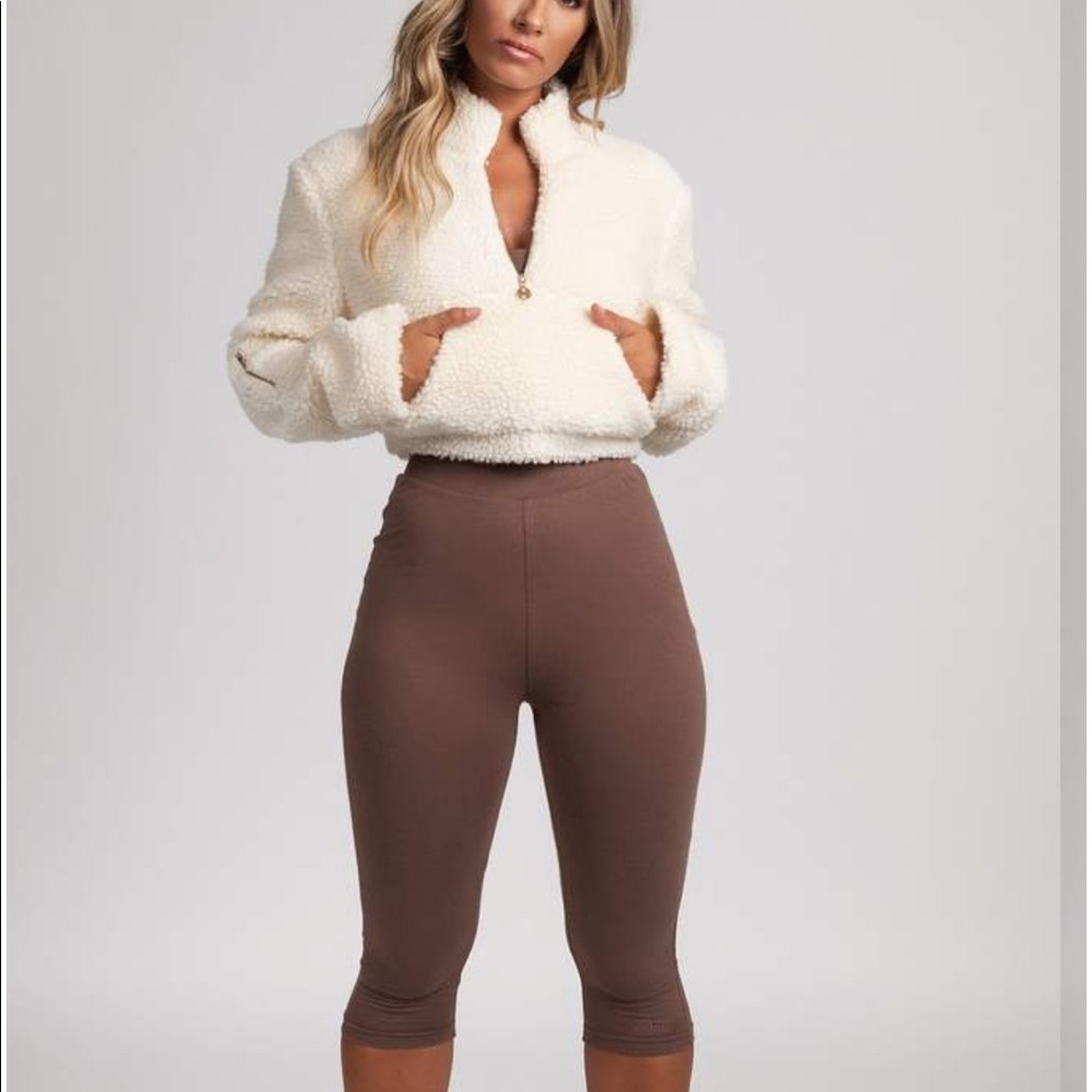 MESHKI cropped teddy borg jumper